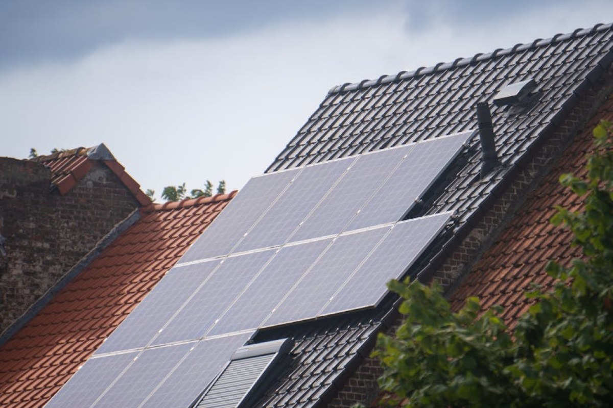 solar panels on roof